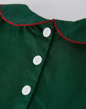 Load image into Gallery viewer, Girls Holiday Outfit - Santa Bow Green Christmas Dress-Ships 11/10
