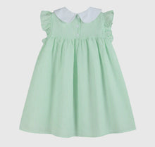 Load image into Gallery viewer, Green Seersucker Easter Bunny
Ruffle Dress
