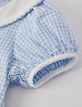 Load image into Gallery viewer, Preorder-Blue Rabbit Embroidery
Plaid Baby Collar Dress-Ships 10/25
