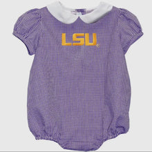 Load image into Gallery viewer, Ready to ship-LSU Tigers Embroidered Purple Girls Baby Bubble Charlotte - Image #1
