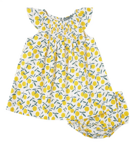 Yellow Lemons Smocked Dress Set - Image #3