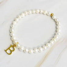 Load image into Gallery viewer, Freshwater Pearl Initial Charm Bracelet - Image #6
