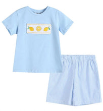 Load image into Gallery viewer, Lemon Smocked Boy Shirt and Short Set - Image #1
