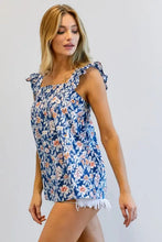 Load image into Gallery viewer, FLORAL PRINTED RUFFLE SLEEVELESS TOP - Image #13
