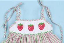 Load image into Gallery viewer, Strawberry Hand Smocked Girl Dress - Image #2
