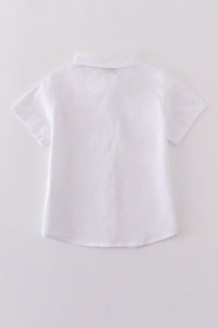 Premium cross embroidery button down shirt