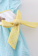 Load image into Gallery viewer, Premium mint bunny egg embroidery gingham bubble
