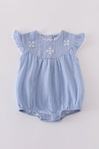 Premium blue cross embroidery bubble