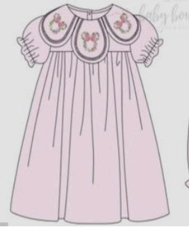 Pink Floral Embroidery Dress