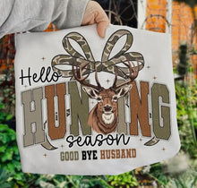 Load image into Gallery viewer, Retro Hello Hunting Season Tee, Camo Bow
