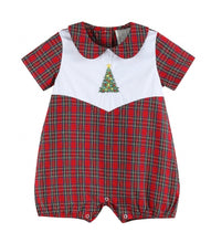 Load image into Gallery viewer, Red Christmas Tree Peter Pan Collar
Romper
