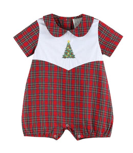 Red Christmas Tree Peter Pan Collar
Romper