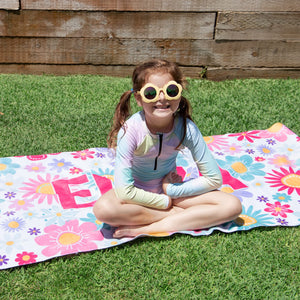 Let's Make Memories Personalized Beach Towel - Flowers - Vacation Gear - for Beach and Pool Lovers - Oversized - Customize with Name