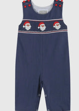 Load image into Gallery viewer, Preorder ETA 8/15-9/15-Navy Blue Santa Smocked Overalls - Image #1
