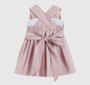 Rose Gingham Little Piggy Sleeveless A-Line Dress