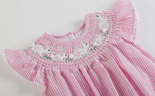 Load image into Gallery viewer, Pink Seersucker Running Bunnies
Smocked Flutter Romper
