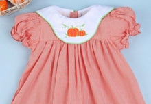 Load image into Gallery viewer, Thanksgiving Pumpkin Little Girl Dress
