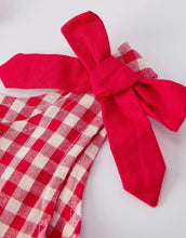 Load image into Gallery viewer, Valentine&#39;s Day Red Plaid Heart Applique Dress with Bows - Toddler Girls Outfit-Ships 11/20
