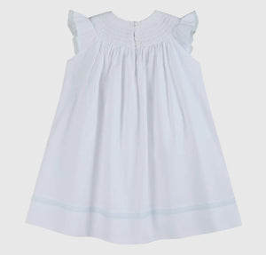 White and Blue Holy Smocked
Bishop Dress