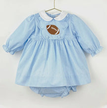 Load image into Gallery viewer, Football Applique Dress with Removable Bib - Image #1
