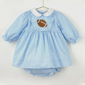 Football Applique Dress with Removable Bib - Image #1