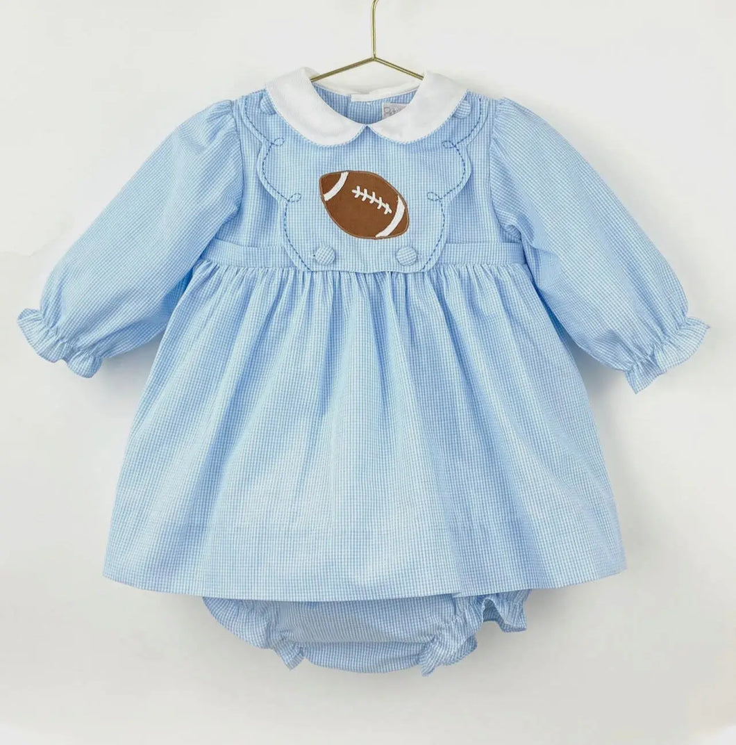 Football Applique Dress with Removable Bib - Image #1