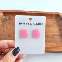 Load image into Gallery viewer, Ghost Studs - Pink Glitter - Image #3
