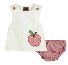 Load image into Gallery viewer, Red Gingham Apple Applique
Sleeveless Top and Bloomers - Image #1
