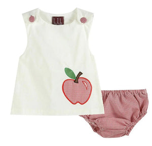 Red Gingham Apple Applique
Sleeveless Top and Bloomers - Image #1