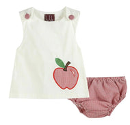 Red Gingham Apple Applique
Sleeveless Top and Bloomers - Image #1