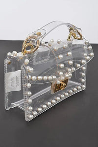 Pearl Studs Transparent Statdium Clear Bag - Image #1