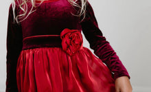 Load image into Gallery viewer, Christmas Holiday Red Velvet Dress-size 14
