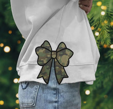 Load image into Gallery viewer, Hunting Mama Camo Bow, Embroidered Side Bow Sweatshirt
