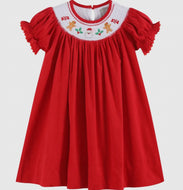 Red Corduroy
Christmas Smocked Bishop Dress