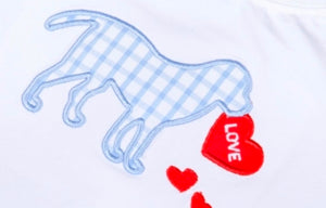 Valentine Boy Heart and Dog Applique Short Set