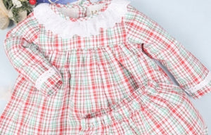 Red Christmas Plaid Girl Short Bloomer Set