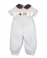 Turkey Hand Smocked Gobble Boy Long Bubble