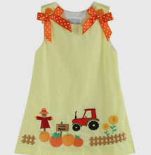 Load image into Gallery viewer, Yellow Pumpkin Patch Bow Dress
