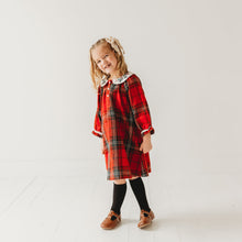 Load image into Gallery viewer, Red Plaid Girl&#39;s Christmas Dress Embroidery
