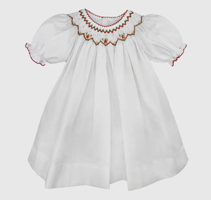 Holiday Bishop Smocked Dress