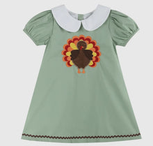 Load image into Gallery viewer, Sage Green Turkey Collared Dress
