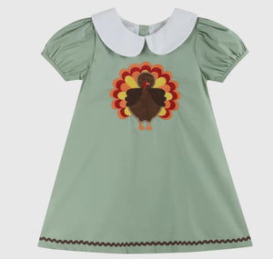 Sage Green Turkey Collared Dress