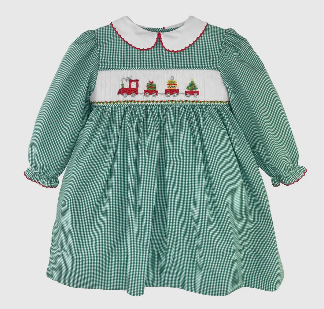 Christmas Train Dress with Hand
Picture Smocking