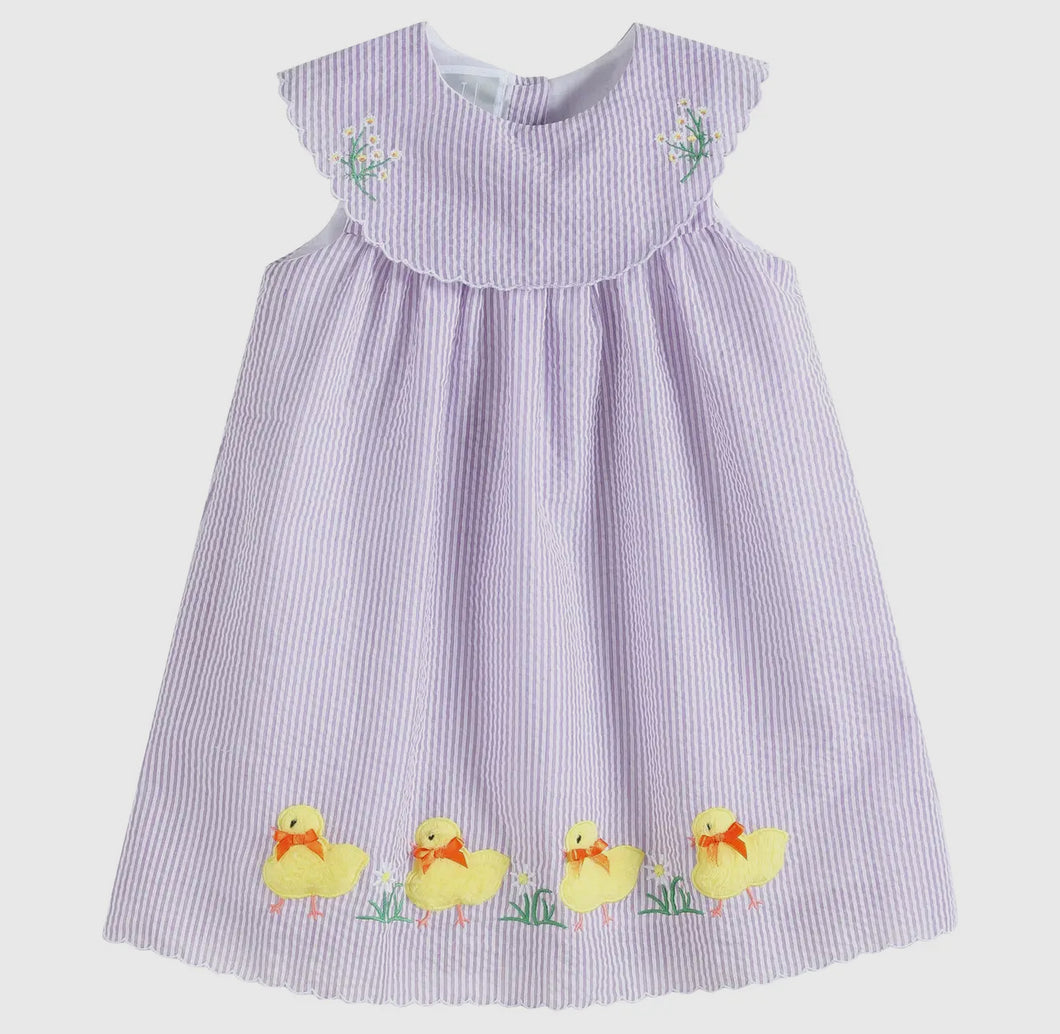 Lavender Fuzzy Chick and Flowers
Collared Dress