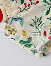 Load image into Gallery viewer, Baby Girls Christmas Romper - Holiday Bow Long Sleeve Outfit
