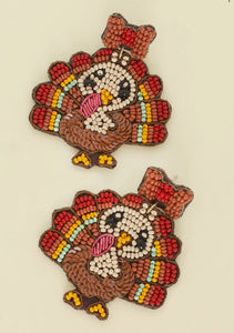 Thanksgiving Turkey Seed Bead
Post Earrings