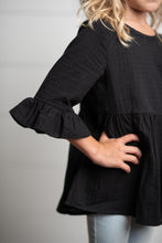 Load image into Gallery viewer, Black Ruffle Shirt
