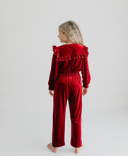 Load image into Gallery viewer, Burgundy Velvet Pant Set
