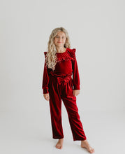 Load image into Gallery viewer, Burgundy Velvet Pant Set
