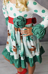 Moose Christmas Dress-size10